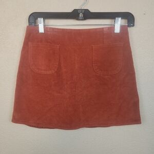 Motel Rocks Terracotta Corduroy Skirt Small (5361)